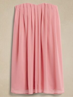 Banana Republic Strapless Pleated pink Pink shift Dress